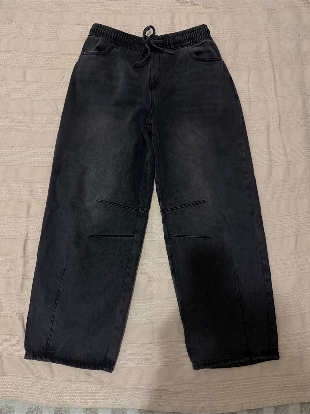 American Bazi Black Women’s Boyfriend Jeans with Drawstring